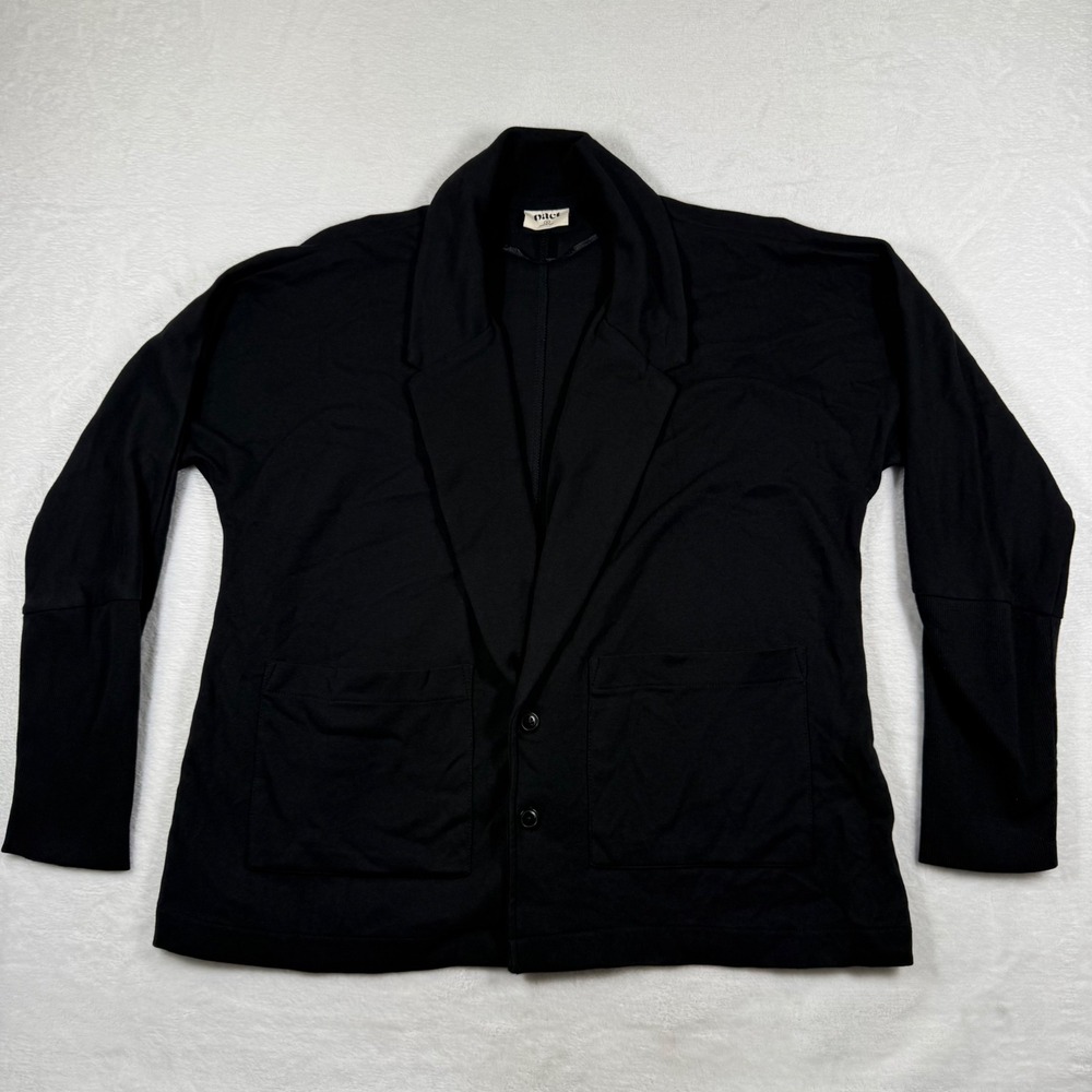Pact Womens Black 100%‎ Organic Cotton Knit Blazer Cardigan Jacket Size M